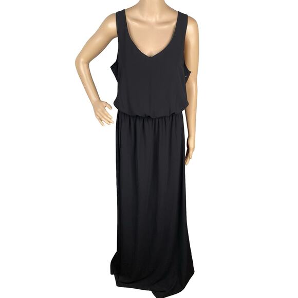 Show Me Your Mumu $199 Kendall Black Blouson Faux Wrap Formal Maxi Dress SZ L - Picture 5 of 10